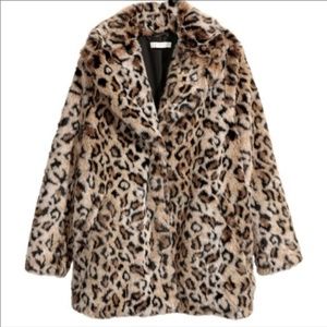 H&M Faux Fur Leopard Coat / Cheetah Jacket